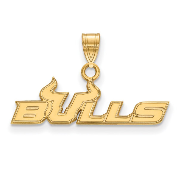 Sterling Silver Gold-plated LogoArt University of South Florida Bulls Small Pendant