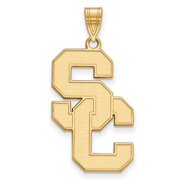 Sterling Silver Gold-plated LogoArt University of Southern California S-C Extra Large Pendant