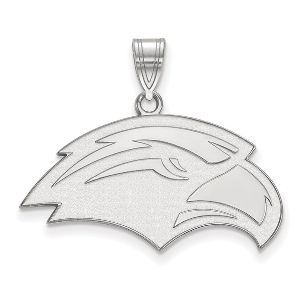 Sterling Silver Rhodium-plated LogoArt University of Southern Mississippi Eagle Medium Pendant