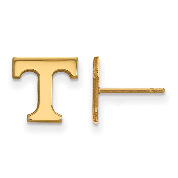 Sterling Silver Gold-plated LogoArt University of Tennessee Letter T Extra Small Post Earrings