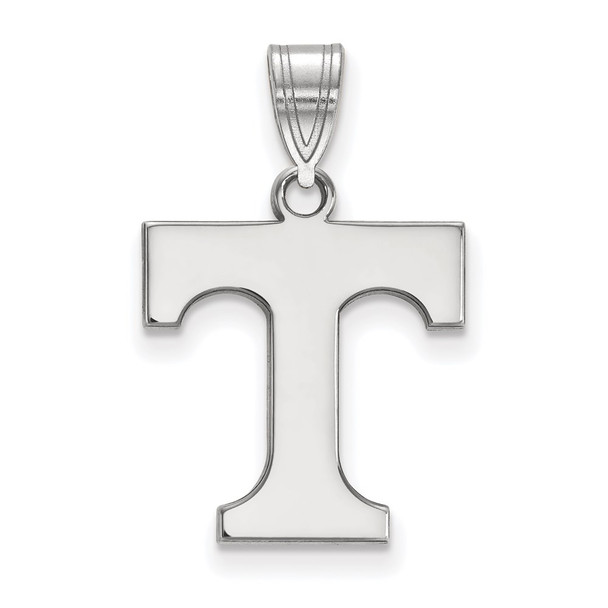 10k White Gold LogoArt University of Tennessee Letter T Medium Pendant