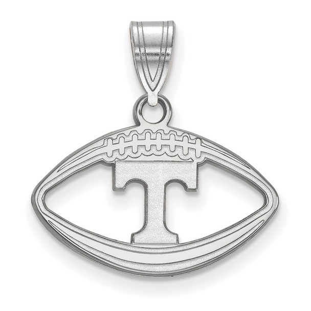 Sterling Silver Rhodium-plated LogoArt University of Tennessee Letter T Football Pendant SS018UTN