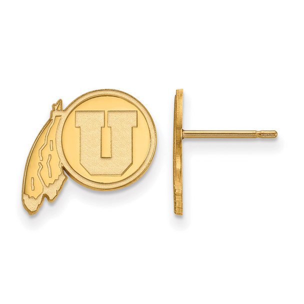 10k Gold LogoArt University of Utah Small Post Earrings