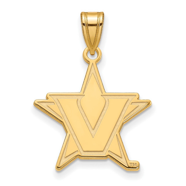 Sterling Silver w/Gold-plating LogoArt Vanderbilt University Large Pendant GP006VAU