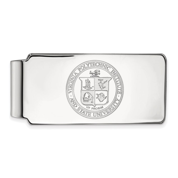 10k White Gold LogoArt Virginia Tech Crest Money Clip