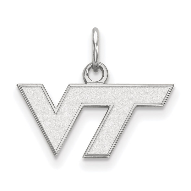 Sterling Silver Rhodium-plated LogoArt Virginia Tech V-T Extra Small Pendant