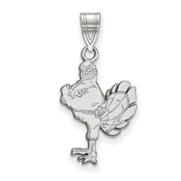 Sterling Silver Rhodium-plated LogoArt Virginia Tech HokieBird Large Pendant SS044VTE