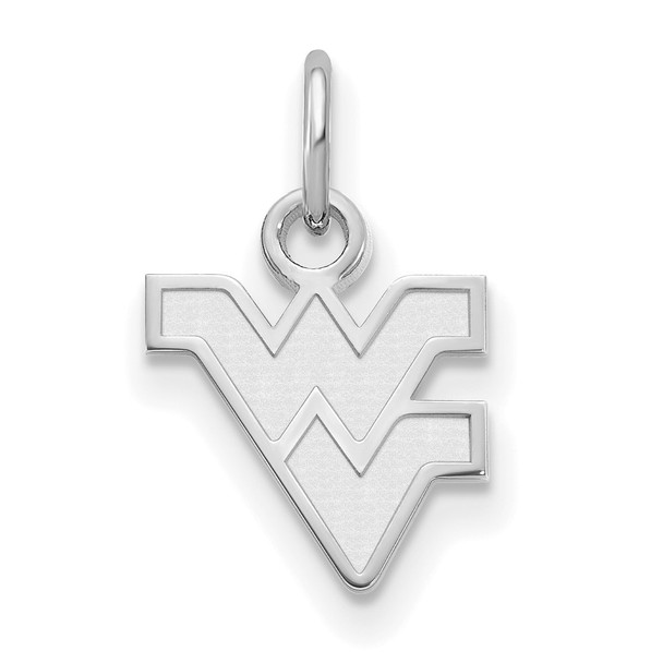 10k White Gold LogoArt West Virginia University W-V Extra Small Pendant