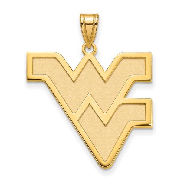 10k Gold LogoArt West Virginia University W-V Extra Large Pendant