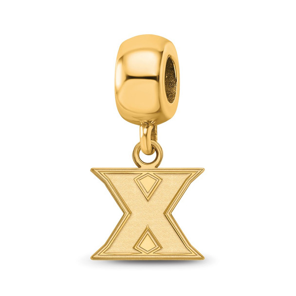 Sterling Silver Gold-plated LogoArt Xavier University Letter X Extra Small Dangle Bead Charm