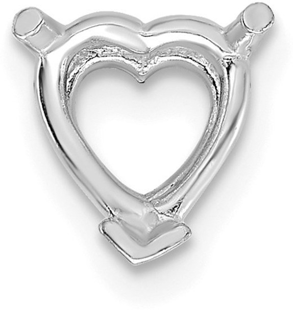 14k White Gold Heart V-End Wire Setting 12.0mm Setting