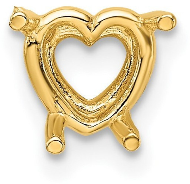 14k Yellow Gold Heart 4-Prong 8.0mm Setting