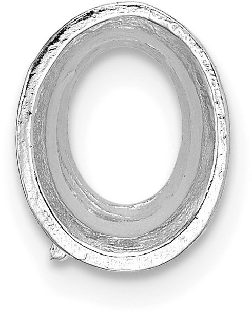 14k White Gold Oval Tapered Bezel 4.5 x 3mm Setting