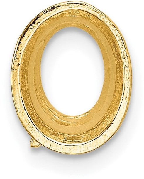14k Yellow Gold Oval Tapered Bezel 10 x 8mm Setting