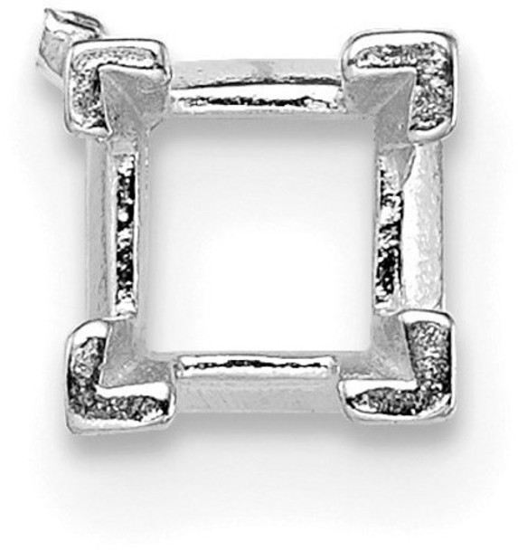 14k White Gold Princess V-Prongs and Air Line 4.75mm Setting