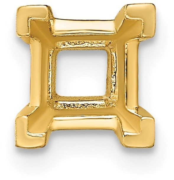 14k Yellow Gold Square V-Prongs and Air Line 4.5mm Setting