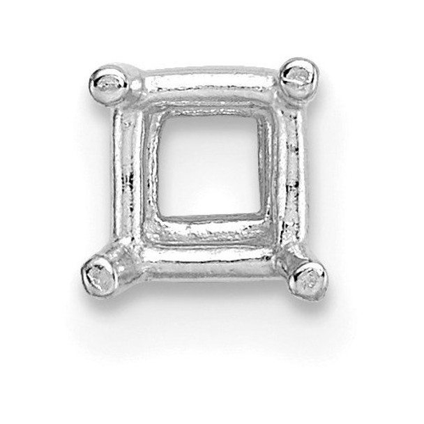 14k White Gold Princess 4-Prong 2.5mm Setting