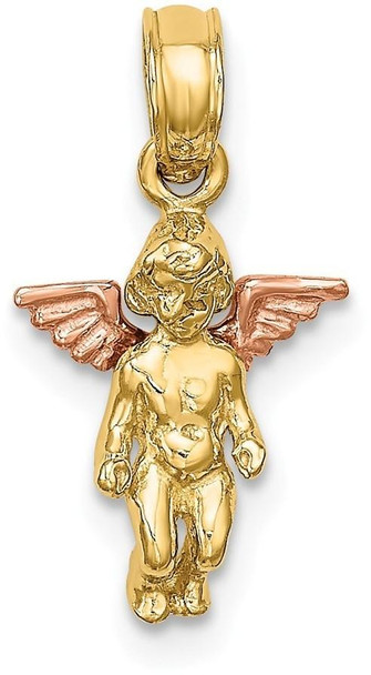 14k Two-Tone Gold 3-D Mini Guardian Angel Pendant