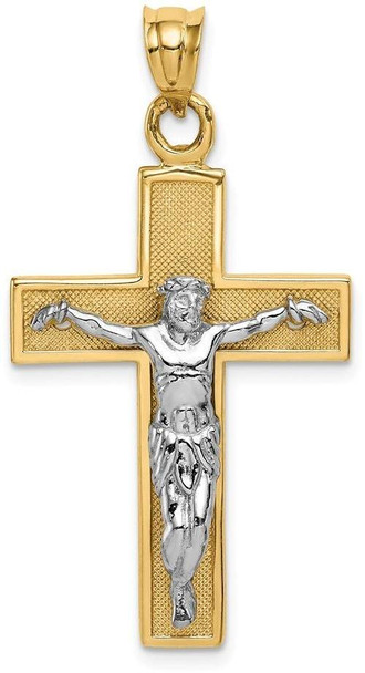 14k Yellow and White Gold Crucifix Pendant C2025