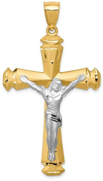 14k Yellow and White Gold Crucifix Pendant C1986