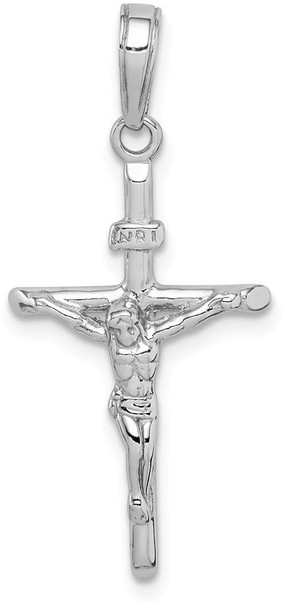 10k White Gold Stick Style Crucifix Pendant