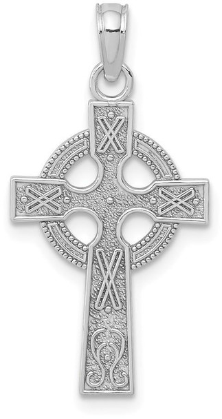 14k White Gold Celtic Cross Pendant K5047W