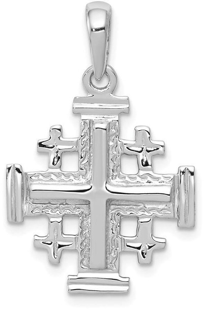 14k White Gold Jerusalem Cross Pendant K1230