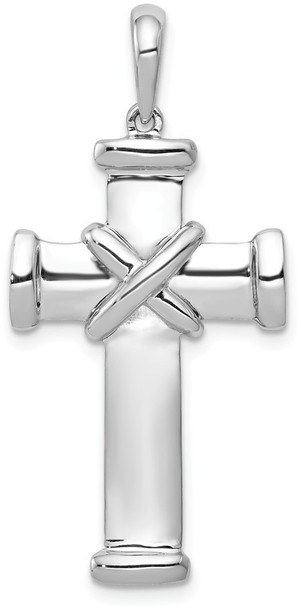 14k White Gold Latin Cross Pendant K1186