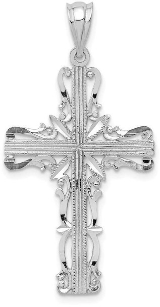 14k White Gold Latin Cross Pendant K376