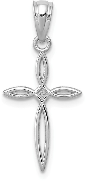 14k White Gold Passion Cross Pendant REL117