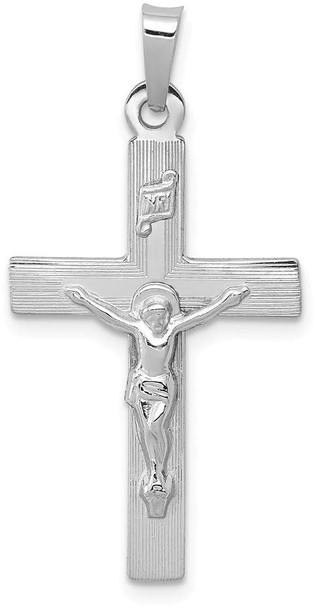 14k White Gold Inri Crucifix Pendant XR502