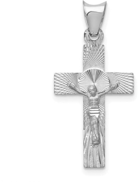 14k White Gold Crucifix Pendant K6306