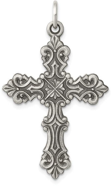 925 Sterling Silver Antiqued Cross Pendant QC3359