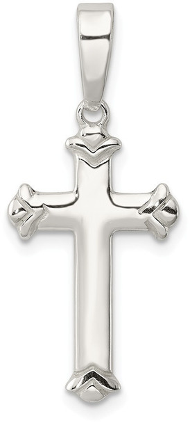 925 Sterling Silver Polished Cross Pendant QC7249