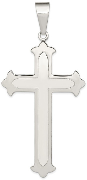 925 Sterling Silver Polished Cross Pendant QC7258
