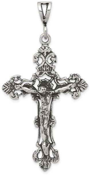 925 Sterling Silver Antiqued Crucifix Pendant QC7348