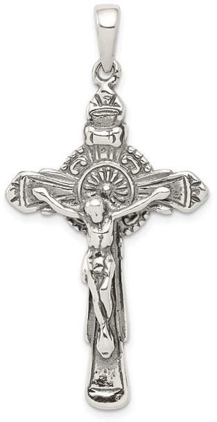 925 Sterling Silver Antiqued Iona Crucifix Pendant