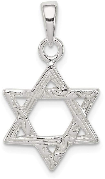 925 Sterling Silver Textured Star Of David Pendant