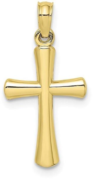 10k Yellow Gold Polished Beveled Cross with Round Tips Pendant 10k8524