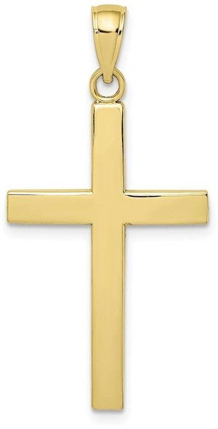 10k Yellow Gold Polished Beveled Cross Pendant