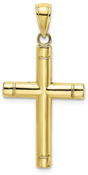 10k Yellow Gold Tubular Cross Pendant 10k8502