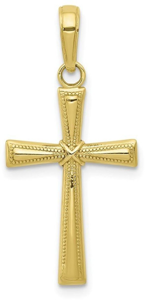 10k Yellow Gold Diamond-Cut X Cross Pendant