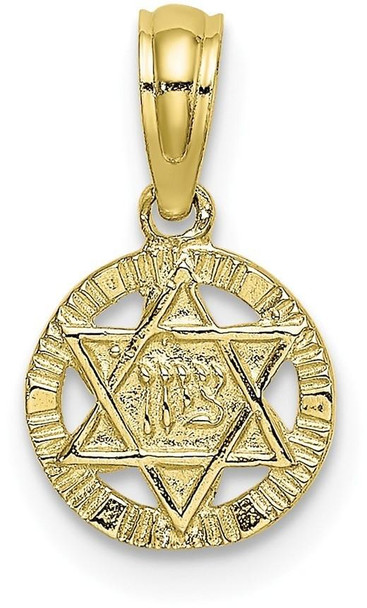 10k Yellow Gold Engraved Star Of David Pendant