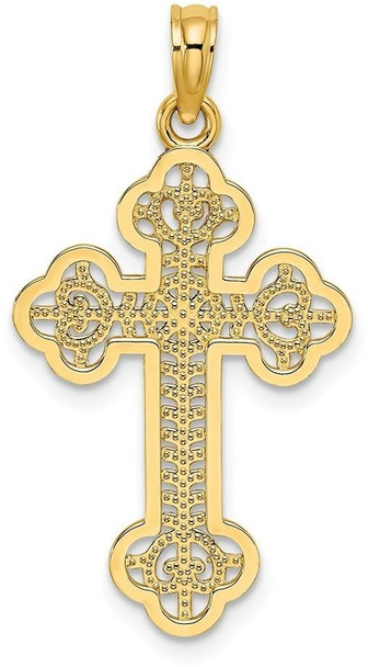 14k Yellow Gold Cut-Out Design Cross Pendant