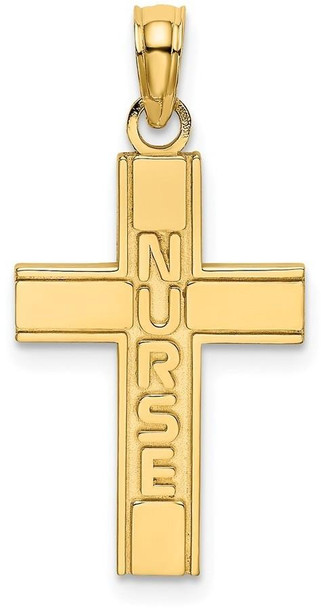 14k Yellow Gold Nurse Cross Pendant