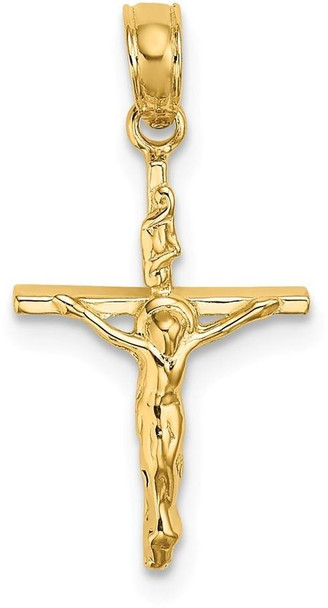 14k Yellow Gold Small Polished Crucifix Pendant