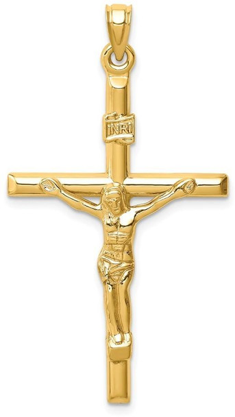 14k Yellow Gold Hollow Crucifix Pendant XR1843