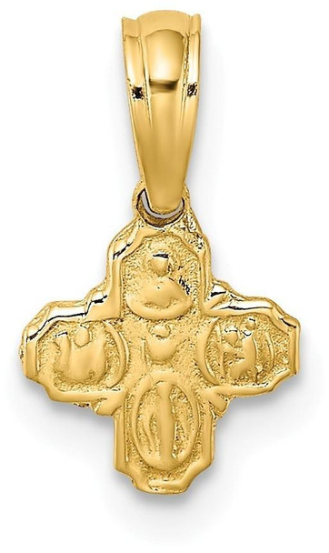 14k Yellow Gold Mini 4 Way Religious Medal Pendant