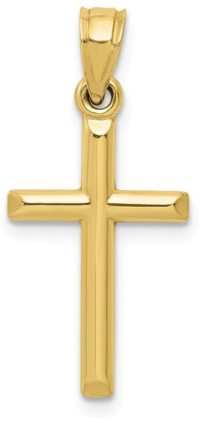 10k Yellow Gold Polished Hollow Cross Pendant