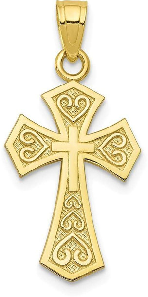 10k Yellow Gold Reversible Cross Pendant